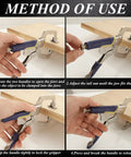 Six Pack 6 Inch Locking C Clamp Pliers Set Heavy Duty Pro Grade Welding Clamps With Adjustable Jaws Built To Last Regular Tip And Swivel Pad For Shop Home Farm Auto Workshop Woodworking Cabinetry And Repairs, showing use on wood
