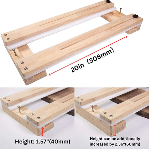 Router Sled Flattening Jig For Wood Slabs And Epoxy Tables, 20in adjustable hardwood sled with clear plastic tracks