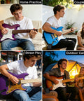Pocket Sized 5W Mini Guitar Amp With Bluetooth And USB Playback used in various settings: home practice, couple jam, street play, camping
