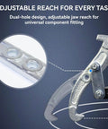 Close-up of Three Piece Reversible Jaw Gear Extractor Set adjustable reach feature with dual-hole design for universal fitting.