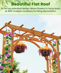 84 Inch Wooden Garden Arch With Seventeen And A Half Inch Lattice Side Panels Trellis for climbing plants and decorations