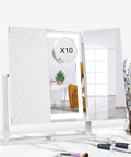 Vanity Tri Fold Makeup Mirror With 3 Lighting Modes Dimmable Smart Touch Control 10X Magnification 180 Degree Rotation