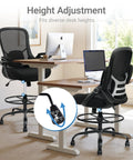 Big And Tall 400 Pound Capacity Heavy Duty Drafting Chair With Ergonomic Comfort 5 Inch Thick Seat in an office setting