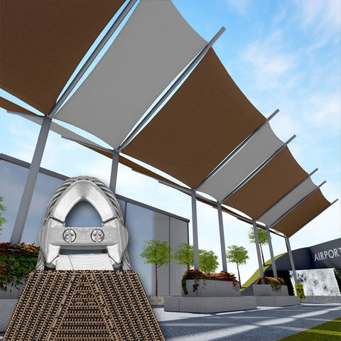 18 By 22 Ft Sun Shade Sail With A Ring Wire Rope, Rectangle Outdoor Shade Cover for deck backyard patio garden