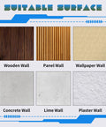 40 Pack Heavy Duty Picture Hangers For Concrete And Stucco Walls No Drill Needed showing suitable surfaces like wood and plaster walls.