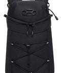 Front view of a black lightweight insulated hydration backpack with 2L or 3L water bladder for hiking, trail running, cycling and race day.
