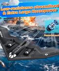 B2 Spirit Stealth Bomber RC Plane Ready to Fly 2CH Remote Control with 6 Axis Gyro Stabilizer near aircraft carrier