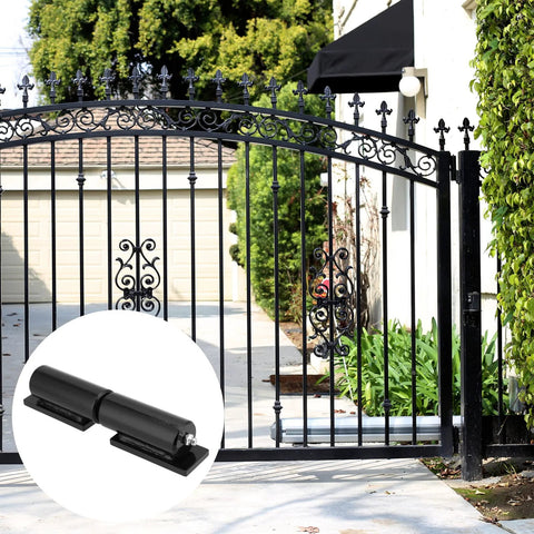 FUNSUEI 7-inch heavy-duty barrel-style gate hinge, black weld-on, 2-pair set for swing gates