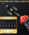Wetols 3 In 1 Rivet Nut Gun Tool Kit With Reamer And Mandrels Fastening Hardware showing mandrels and rivets for auto body repair.