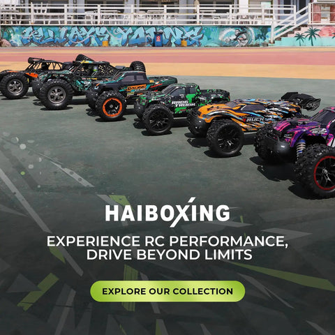Line of Haiboxing 1:18 Scale 4X4 Off Road RC Trucks with 2.4GHz Remote, Top Speed 36kmh, displayed on outdoor track