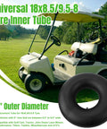 Golf cart parked on grass, showcasing Heavy Duty 2 Pack Inner Tubes For 18x8.50-8 And 18x9.50-8 Tires With TR-13 Straight Valve Stem.