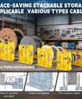 Wire Spool Rack And Heavy Duty Wire Dispenser For Industrial Use, 330 Lb Capacity, Holds 34 Inch Spools, Anti Tip Base