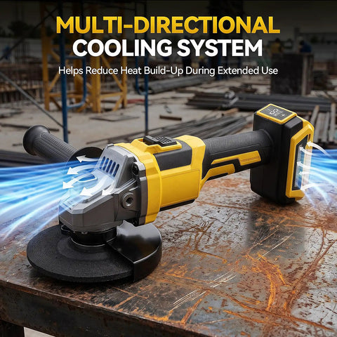 Badass Cordless Angle Grinder Compatible With DeWalt 20V Max Tool Only Beast Mode Power with multi-directional cooling system.