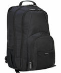 Hustle Hard Laptop Backpack For Up To 17 Inch Machines, water repellent black nylon daypack, padded organization features.