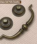 Vintage Rustic Zinc Alloy Drawer Pull Handles 6 Pack With 110mm Hole Centers And 140mm Total Length Drop Down Bail Swing