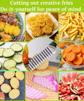 Suuker crinkle-cut knife with stainless steel wave blade and ergonomic handle for crinkle fries and veggie slices.