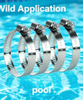 Heavy Duty 10 Pack Of Stainless Steel Worm Gear Hose Clamps Assortment Kit For Radiator Fuel Line Auto Plumbing And Home Fixes With Smooth Edge Protection That Stands Tough Against Rust Water Or Oil. 304 stainless steel clamps for pool use