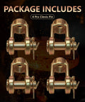 Four clevis pins from 10 Pack Slack Adjuster Clevis Pin Kit For Air Brake Chambers With One Half Inch Pin Push Rod Clevis.