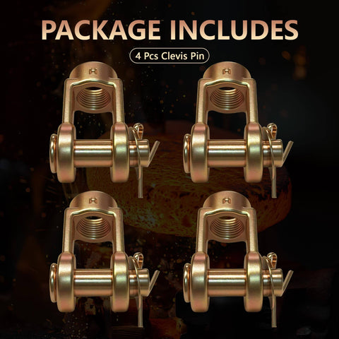 Four clevis pins from 10 Pack Slack Adjuster Clevis Pin Kit For Air Brake Chambers With One Half Inch Pin Push Rod Clevis.