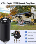 Heavy Duty Tough As Nails Hydraulic Pump Motor For Unidirectional RV Leveling Power Units With 12V DC Operation Includes 150A Solenoid Relay Four Terminal Switch Compatible With 179327 045179327 414850