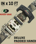 Mossy Oak Camo Ratchet Tie Down Straps One Inch Wide By Ten Feet Long Four Pack with deluxe padded handle.