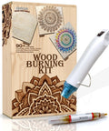 Beginner Friendly Wood Burning Kit With Markers Heat Gun Wood Slices Stencils Transfer Paper Pencil And Plaques Dope Gift