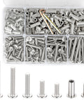 100 Sets M6 Bolts And Nuts In 15 20 30 40 50 mm Lengths Silver Carbon Steel Hex Socket Kit For Furniture Cabinets And DIY Folks With A Handy Organizer Box