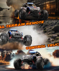 1/16 Scale Hobby Grade RC Monster Truck With 4WD Power And 36 KPH High Speed Off Road Beast in action outdoors