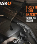 LED magnetic pickup tool with extendable neck illuminating car engine.