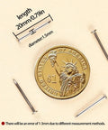 Top Shelf Iron Mini Nails With Smooth Round Heads, 1.5Mm X 20Mm Hardware Fasteners, 500 Piece Bulk Bundle For String Art And Kickass Diy Projects That Grip Steady As Rock next to a coin for size reference.