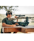 Person using Lead Sled DFT 2 Rifle Shooting Rest With Adjustable Ambidextrous Frame For Recoil Reduction Precise Sight In Range Stability