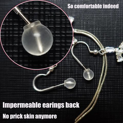 Close-up of 102 Count Comfort Impenetrable Soft Safety Earring Backs Made From TPE Medical-Grade Material Pacifier-Grade.