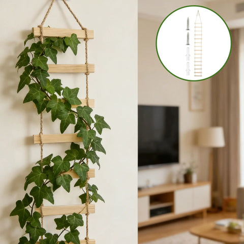 Ultra Tall 3ft Wooden Ladder Trellis For Climbing Plants Sturdy Indoor Outdoor Plant Support Easy Assembly Space Saving