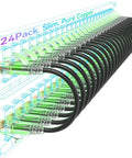 Ultra Slim Cat6A Ethernet Patch Cables 0.5ft 24 Pack, 10G 550MHz, 28AWG Pure Copper, black, coiled for tight space routing