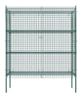 Rock Solid Commercial Grade Metal Wire Mesh Security Cage Kit With Green Epoxy Coating, 60x18x74 inches, heavy duty storage.