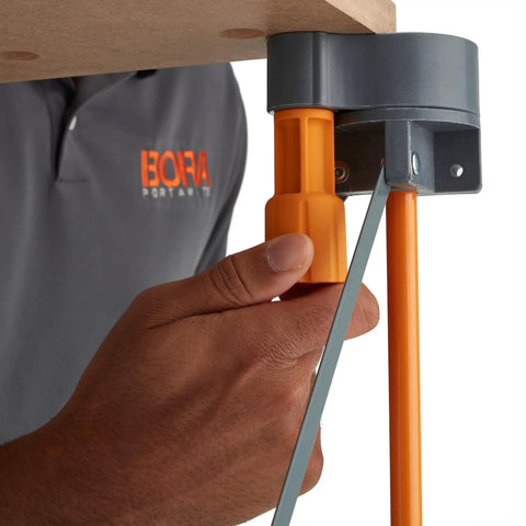 Installing Centipede Workbench Tabletop For On The Go Portable Centipede Stand using quick twist lock handle for DIY projects.