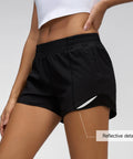 Women's Low Rise Running Shorts With Mesh Lined Built-In Liner, Quick Dry Workout Short With Zip Pocket, 4 Inch Inseam, Black
