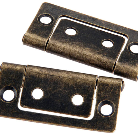 Antique Bronze Decorative Hinges For Jewelry Box And Small Cabinet 50x24mm Wooden Box Hinge 2 Pack close-up