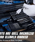 COMOWARE drill bit set, 246-piece kit in blue case; wood, metal, and masonry drill bits.