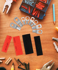 Secure Battery Terminal Connectors Kit With Tinned Copper Wire Lugs And Polyolefin Heat Shrink Tubing For Reliable Automotive and Diy Electrical Connections That Hold Tight Without Failing, ring lugs and shrink tubing on wood
