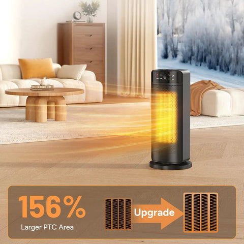 1500W Portable Space Heater That Heats Fast With Ceramic Power For Big Rooms Great For Office Garage Includes Remote Digital Thermostat 24 Hour Timer And Safety Features
