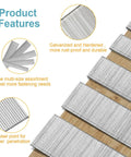 Built Tough 18 Gauge Brad Nails And Fasteners In Five Go To Sizes, assorted lengths displayed on wood, galvanized for durability.