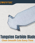 Close-up of dual tungsten carbide blade from Heavy-Duty Backer Board Scoring Knife with Dual Tungsten Carbide Blades.