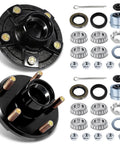 Solid Rig 2000 Lb 2 Pack Boat Trailer Hub Kit 5X4.5 Bolt Pattern plugs and components for heavy-duty idler assembly.