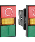 Double Head Push Button With Signal Lamp On Off Start Stop Switch 2 Pack for panels in operating rooms and distribution boxes