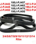 Beefy 6 Rib Drive Belt For Conveyor Systems 174J 175J 178J 180J 182J 185J 187J 190J 192J 195J Replacement Industrial Equipment