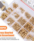 Brass Heat Set Threaded Inserts Kit For Plastic And 3D Printing, 350 Pcs M2 To M6 Female Knurled Nuts With Metric Threads