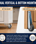 Top Shelf Two Pack Anti Sag Gate Wheels Featuring Thick Carbon Steel Brackets And Non Slip Rubber Casters For Rock Solid Door Support and Smooth Quiet Glide Action with dual mounting options.