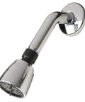 Chrome shower head and flange from Two Handle Non Metallic 8 Inch Tub And Shower Diverter Kit For Mobile Homes With Chrome Shower Head Arm And Flange Easy Install Tough Plastic Valve With Washerless Cartridge.