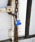 XT Series 44mm Laminated Steel Padlock With Two And Three Eighths Inch Shackle Weather Resistant And Hardened Boron Steel Lock on a gate